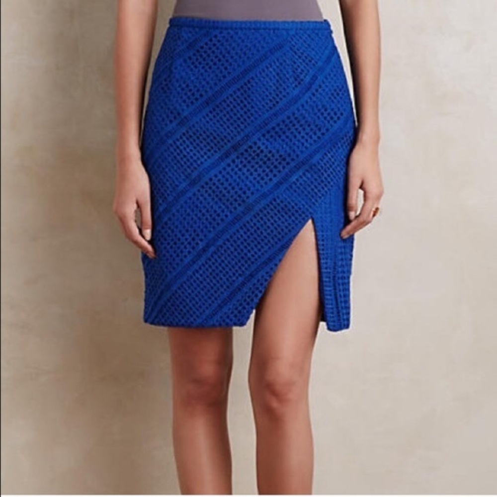 Anthro Mini w Slit Kezia Lace Skirt Style Stalker